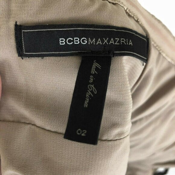 BCBGMaxAzria Women's Size 2 "Simsom" Cocktail Mini Dress Bodycon Tafetta Mocha - Picture 10 of 10